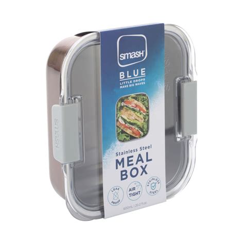 smash blue stainless steel meal box 600ml|Smash Blue Stainless Steel Meal Box 600mL .